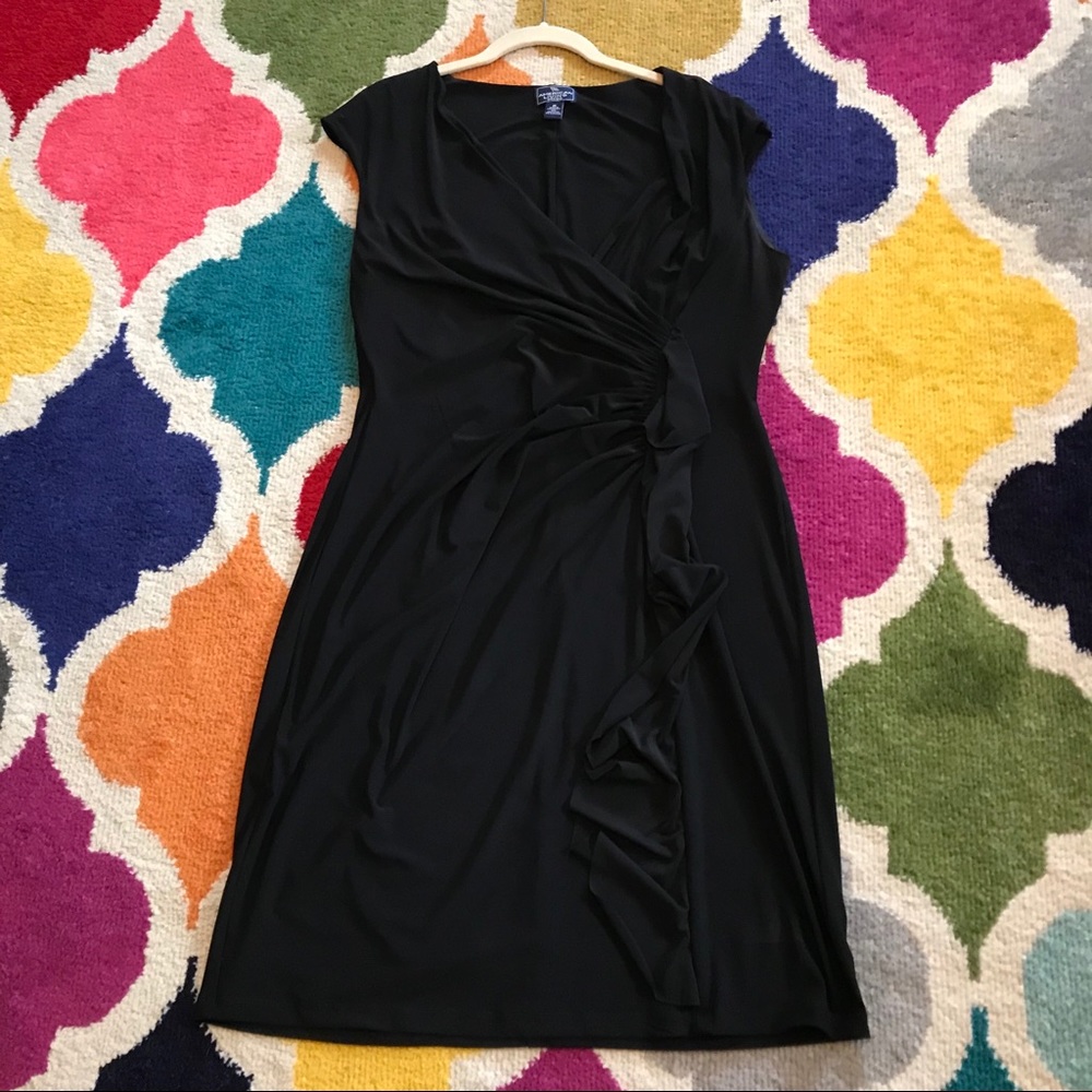 American Living 16 plus size black midi dress work